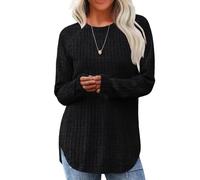 Koyojpoe T-Shirt T-Shirt en Automne Et Hiver en Vrac en 2024 Pull Pullover avec Toit De Taille pour Les Femmes,nègre,L
