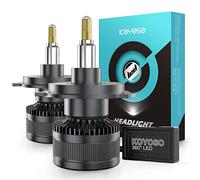 KOYOSO H4 LED Ampoule 360° 30000LM 160W Lampe d’Éclairage pour 12V Voiture, 6500K Blanc