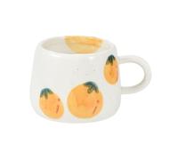 Koythin Tasse à café en céramique - Motif de fruits mignons - Tasse créative - Tasse imprimée de fleurs pour le bureau et la maison - 300 ml pour latte, thé, lait (kaki)