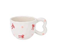 Koythin Tasse en céramique pour café, joli design créatif avec poignée en forme de cœur pour le bureau et la maison, passe au micro-ondes et au lave-vaisselle, 300 ml, pour le thé, latte au lait