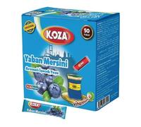 KOZA Myrtille Bâton de Poudre pour Boisson Instantanée Emballé Individuellement Paquet de 50 | Poudre pour boisson froide ou chaude | Thé turc | Thé glacé en poudre | Thé glacé infusion de fruits |
