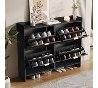 kozamas Armoire à chaussures, armoire de couloir, étagère à chaussures, rangement de chaussures de 24 cm de profondeur, forme arquée, médiévale, penderie, couloir, compartiment extensible caché