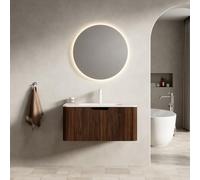 kozamas Armoire de salle de bain 80 cm - Meuble sous-vasque avec éclairage LED - Bol en pierre frittée - Meuble de salle de bain (pré-monté)