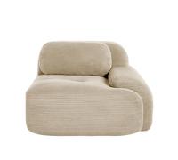 kozamas Élément de canapé modulaire droit avec accoudoir et dossier, blanc, module en tissu pour canapé flexible dans le salon