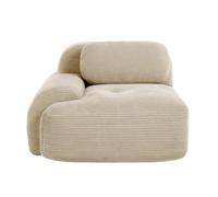 kozamas Élément de canapé modulaire gauche avec accoudoir et dossier, blanc, module en tissu pour canapé flexible dans le salon