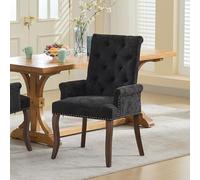 kozamas Fauteuil à accoudoirs - Fauteuil rembourré avec housse chenille et confort semblable à un fauteuil de relaxation - Bouton de réglage fait à la main - Pieds incurvés en bois massif - Pour salle