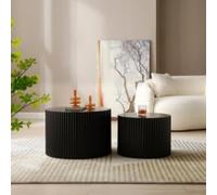 kozamas Lot de 2 tables d'appoint avec design Nesting - Table basse moderne et table de chevet pour salon, chambre à coucher, surface mate résistante aux rayures, peu encombrante pour les petits