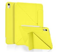 Koze Coque Origami pour iPad (A16) 11e Gén 11 Pouces 2025/ iPad 10 (10,9") 2022 avec Fermoir Magnétique, Étui Housse de Protection avec Porte-Crayon, Rabat Pliable Multi-Angles, Dos TPU Souple,Jaune