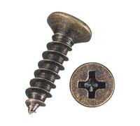 Kozelo 100pcs vis à bois à tête plate Phillips - [#4x1/2"] vis auto-taraudeuses à tête fraisée en acier au carbone pour assemblage de meubles, garniture intérieure, bronze