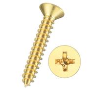 Kozelo 100pcs vis à bois à tête plate Phillips - [#4x3/4"] vis auto-taraudeuses en laiton à tête fraisée pour assemblage de meubles, garniture intérieure, construction extérieure, laiton