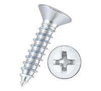 Kozelo 100pcs Vis À Tête Plate Phillips - [#8x3/4"] Vis Autotaraudeuses À Tête Fraisée En Acier Carbone Pour Assemblage De Meubles, Garniture Intérieure, Bleuâtre-Blanc