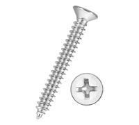 Kozelo 120pcs Vis À Tête Plate Phillips - [ST3x40mm] Vis À Tête Fraisée Autotaraudeuse En Acier Inoxydable 304 Pour Assemblage De Meubles, Garniture Intérieure, Argent
