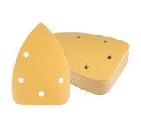 Kozelo 18 Feuilles Papier Verre pour Ponceuse Souris 320 Grains, 3,9" x 5,5" Feuilles Ponçage Triangulaires Boucle et Tricots Assorties pour le Polissage du Bois 5 Trous Oxyde d'Aluminium