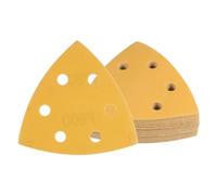 Kozelo 24 Feuilles Papier Verre Ponceuse Souris 800Grains 3,7" x 3,7" x 3,7" Plaquettes Ponçage Triangulaires Boucle Tricots Assorties Polissage des Meubles Bois 6 Trous Oxyde d'Aluminium