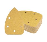 Kozelo 24 Feuilles Papier Verre pour Ponceuse Souris 40 Grains, 3,9" x 5,5" Feuilles Ponçage Triangulaires Fixation fibre Assorties pour le Polissage du Bois 5 Trous Oxyde d'Aluminium