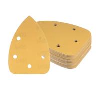 Kozelo 24 Feuilles Papier Verre pour Ponceuse Souris 400 Grains, 3,9" x 5,5" Feuilles Ponçage Triangulaires Boucle et Tricots Assorties pour le Polissage du Bois 5 Trous Oxyde d'Aluminium