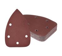 Kozelo 25 Feuilles de Papier de Verre pour Ponceuse à Souris - [240 Grains, 3,5" x 5,5"] Feuilles de Ponçage Triangulaires à Boucle et Crochet Assorties | 5 Trous, Oxyde d'Aluminium