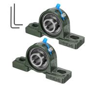 Kozelo 2Pcs de Paliers à Semelle UCP204, Alésage de 20mm, Auto-Alignement, Base en Fonte Solide, Roulements en Acier Chromé