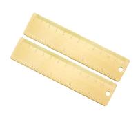 Kozelo 2pcs Laiton Droit Règles 12cm x 4 pouce pour Ligne Dessin Or Ton