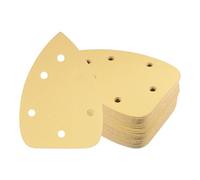 Kozelo 40 Feuilles Papier Verre Ponceuse Souris 180 Grains 3,7" x 3,7" x 3,7" Plaquettes Ponçage Triangulaires Boucle Tricots Assorties Polissage du Bois 6 Trous Oxyde d'Aluminium