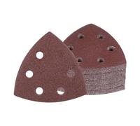 Kozelo 50 Feuilles de Papier de Verre pour Ponceuse à Souris - [120 Grains, 3-1/2"] Patins de Ponçage Triangulaires à Boucle et Crochet Assortis | 6 Trous, Oxyde d'Aluminium