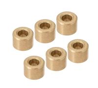 Kozelo 6Pcs Douilles à Manchon - [Diamètre d'Alésage de 4mm x OD 8mm x Longueur de 6mm] Bague en Bronze Fritté pour Équipement Industriel, Auto-Lubrifiante, Couleur Or