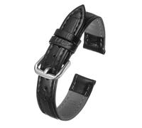 Kozelo Bracelets de Monture en Cuir - [17mm] Bracelets de Montre en Cuir de Vache à Libération Rapide avec 4 Épingles à Ressort pour Hommes et Femmes, Motif Embossé, Noir