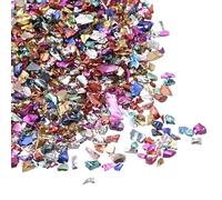 Kozelo Éclats de Verre Concassé - [2-4mm x 20g] Verre Métallique Coloré Irrégulier pour La Décoration DIY et l'art des Ongles, Surface Électroplaquée