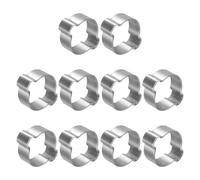 Kozelo Lot de 10 colliers de serrage réglables en acier inoxydable de 12,5 | Anneaux à sertir robustes à clip en O, deux oreilles, pour automobile, tuyau, carburant