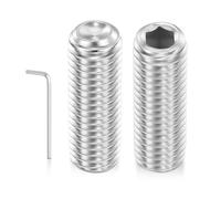 Kozelo Lot de 4 vis à six pans creux M12-1,75 x 40 mm 304 SS | Ensemble de vis sans tête Allen sans tête avec clé hexagonale pour poignée de porte, fixation de salle de bain et