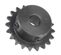 Kozelo Pignon De Chaîne Type B - [20 Dents x 10mm Alésage] Acier Au Carbone Avec 2 Vis Pour Machines De Fraisage Et Perçage ISO 04C Utilisation | Pas De 1/4 Pouce, Chaîne #25, Noir