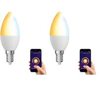 KOZII Ampoule LED Connectée Flamme Culot E14 - Ampoule Connectee E14 Avec Variation De Luminosité - Ampoule Connectee Alexa Et Google Home - Ampoule E14 Connectée 400 Lumens - KV470FCCT Xanlite