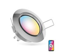 KOZII, Ampoule LED Connectée GU10 Spot Encastrable 5W, Aluminium Brossé, Éclairage Blancs + Couleurs, Orientable, Idéale pour Intérieur, Compatible avec Smart Home