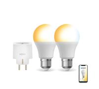 KOZII, Pack de 2 Ampoules LED Connectées A60 E27, CCT, Économie d'Énergie, Compatible avec Alexa et Google Home, Lumière Blanche et Couleur, Idéal pour Maison Intelligente