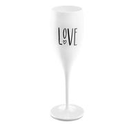Koziol 3780525 Cheers Flûte à Champagne avec Impression Plastique Blanc Opaque 5,7 x 5,7 x 19,10 cm