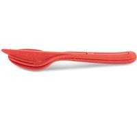 Koziol Besteck-Set 3-teilig Klikk, Reisebesteck, To-Go-Besteck, Kunststoff-Holz-Mix, Nature Coral, 8003704