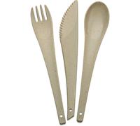 Koziol Besteck-Set 3-teilig Rio, Reisebesteck, To-Go-Besteck, Kunststoff-Holz-Mix, Nature Desert Sand, 7036700