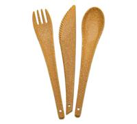 Koziol Besteck-Set 3-teilig Rio, Reisebesteck, To-Go-Besteck, Kunststoff-Holz-Mix, Nature Wood, 7036702