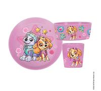 Koziol Connect Paw Patrol 8042715 Lot de 3 petites assiettes, bols et gobelets Rose