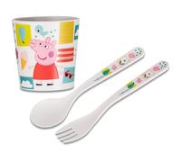 Koziol Easy Eater Set de gobelets Peppa Pig + couverts | À partir de 6 mois | Apprentissage ludique des repas | Incassable, adapté à un usage alimentaire, passe au lave-vaisselle (gobelet + couverts)