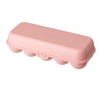 Koziol EGGS TO GO Boîte à œufs pour 6 et 10 œufs, boîte de rangement avec fermeture à clip, récipient à œufs pour réfrigérateur, boîte à œufs en plastique, boîte de rangement pour œufs, rose doux, 10