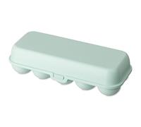 Koziol EGGS TO GO Boîte à œufs pour 6 et 10 œufs, boîte de rangement avec fermeture à clip, récipient à œufs pour réfrigérateur, boîte à œufs en plastique, boîte de rangement pour œufs, vert doux, 10