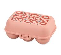 Koziol EGGS TO GO Boîte à œufs pour 6 œufs, boîte de rangement avec fermeture à clip, récipient à œufs pour réfrigérateur, boîte à œufs en plastique, rose