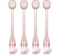 Koziol Elli, 4er Set, Kuchengabel, Besteck, Gabel, 15.2 cm, Transparent Pink, 3296640