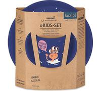 Koziol Geschirr-Set Connect Space 3-tlg., Teller, Schale, Becher, Kunststoff, Organic Blue, 8338746