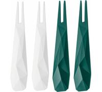 Koziol Kant Party-Piekser, 4er Set, Partypiekser, Partysticks, Party Piekser, Kunststoff, Emerald Green mit Weiß, 12 cm, 3133376