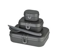 Koziol Boîte à déjeuner et couverts Pascal Ready. lot de 3 Nature ash grey