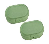 Koziol PASCAL MINI Lot de 2 boîtes à goûter (nature leaf green)