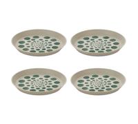 Koziol Set d'assiettes Connect Plate Monstera Dots 4-pièces, Assiette à gâteaux, Plastique, Nature Desert Sand, 20.5 cm, 1453700