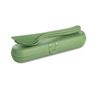 Koziol Set de couverts avec étui Klikk Ready 4 pcs, Couverts à emporter, plastique, Nature Leaf Green, 7070703